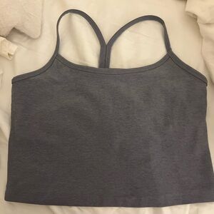 Beyond Yoga GREY space dye slim racer back cropped tank like new!!